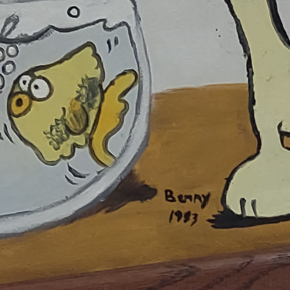 Garfield and Odie canvas painting framed art collectables rare - Picture 4 of 12